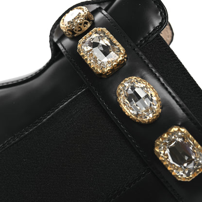 Gucci Calfskin Crystal GG Trip Chelsea Ankle Boots 35.5 Black 10 of 11