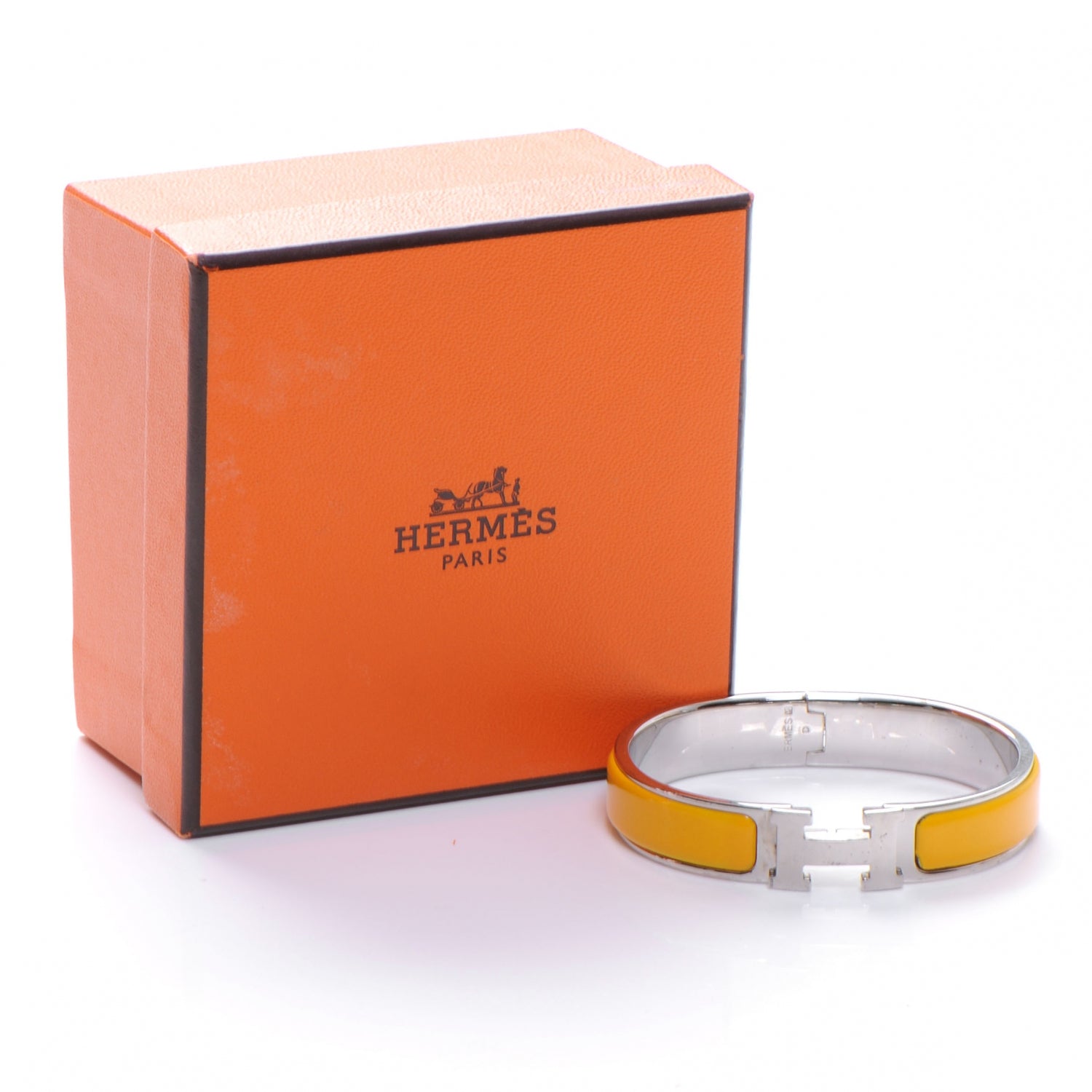 Hermes Enamel Clic Clac H Bracelet PM Narrow Yellow 4 of 5