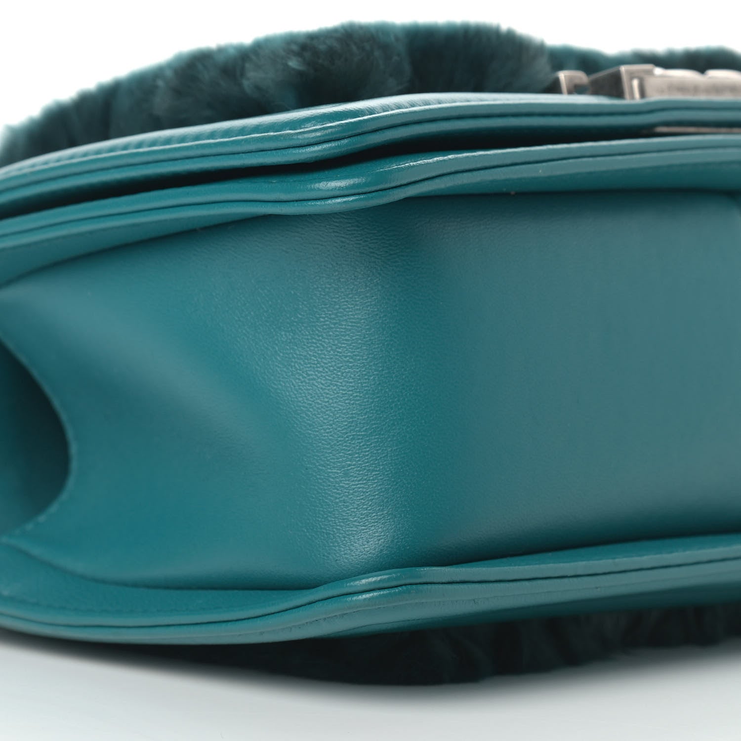 Chanel Orylag Rabbit Fur Calfskin Small Boy Flap Turquoise 8 of 11