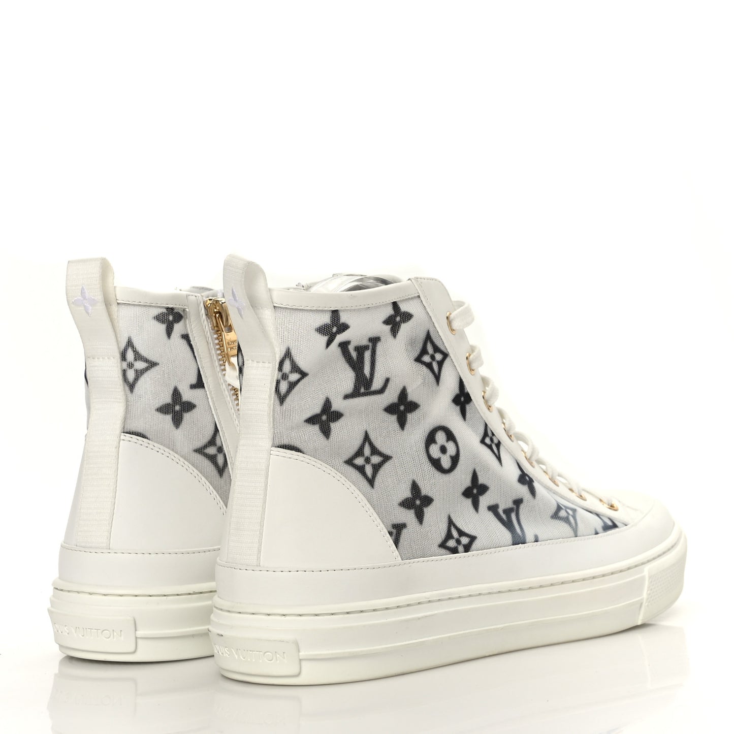 Technical Fabric Calfskin Monogram Printed Stellar Sneaker Boots 41 Blue