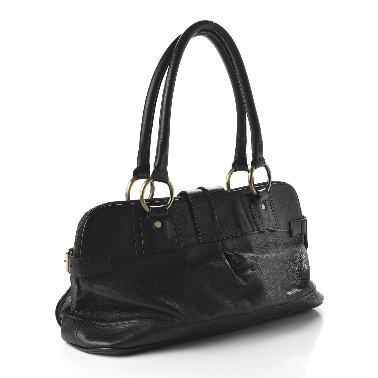 Burberry Calfskin Two Front Pocket Satchel Bag Black 3 of 10