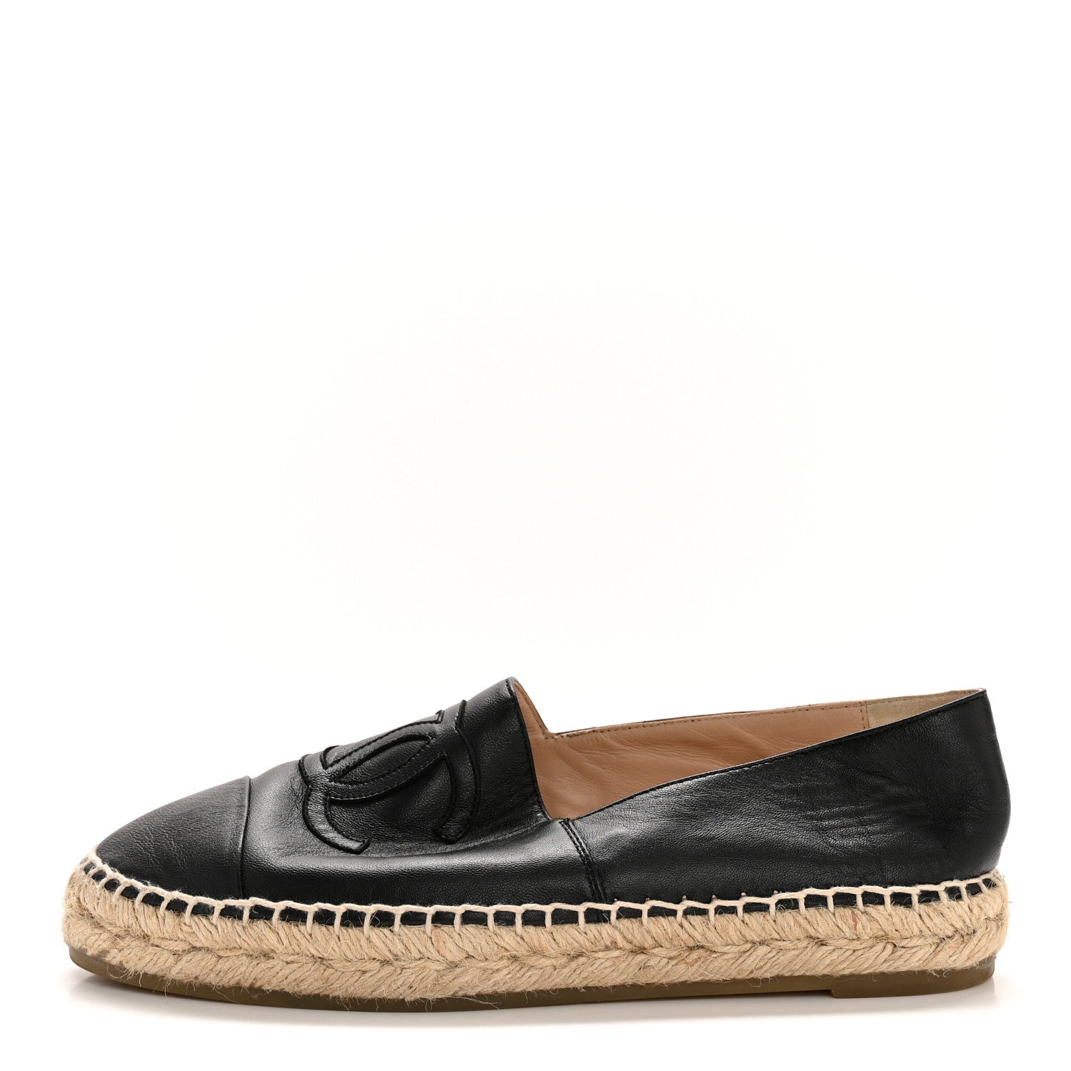 Chanel Lambskin CC Espadrilles 37 Black 1 of 10