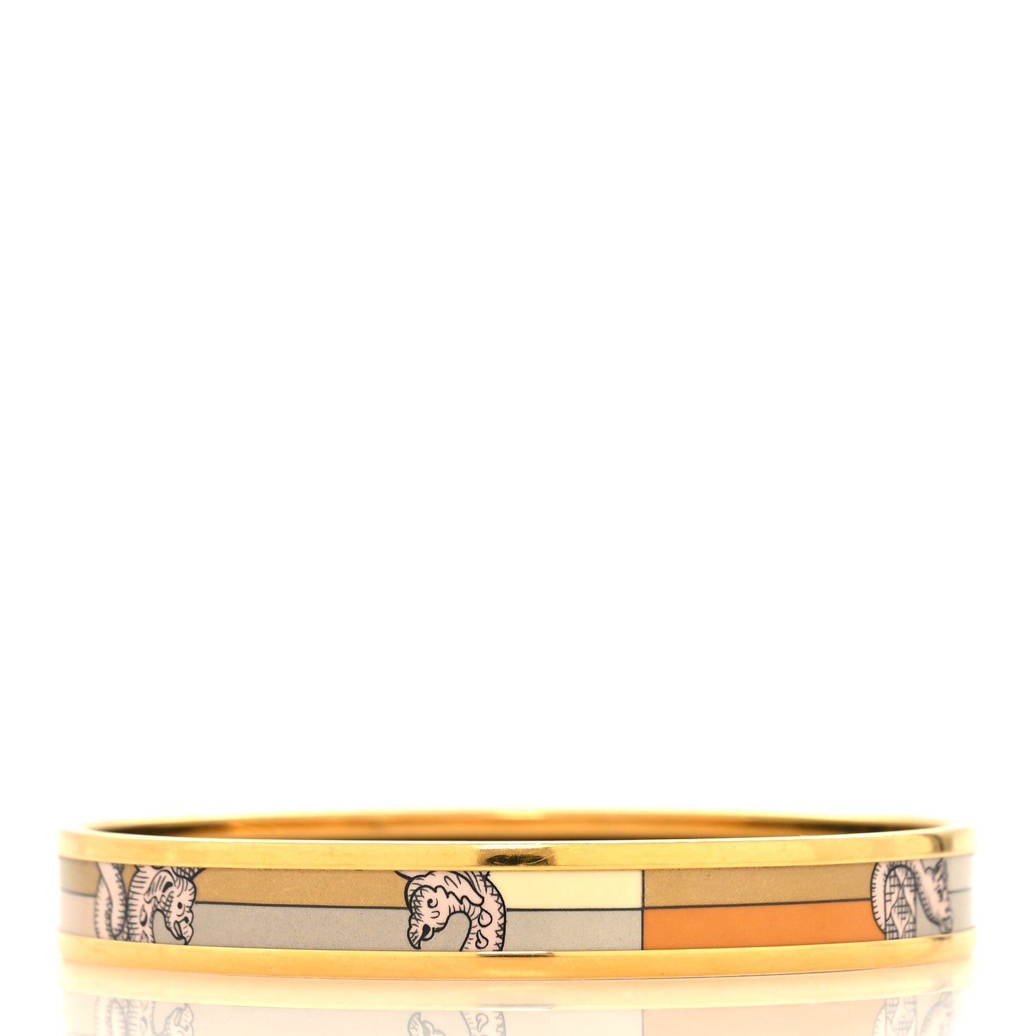 Hermes Enamel Printed Della Cavalleria Narrow Bracelet 65 3 of 5