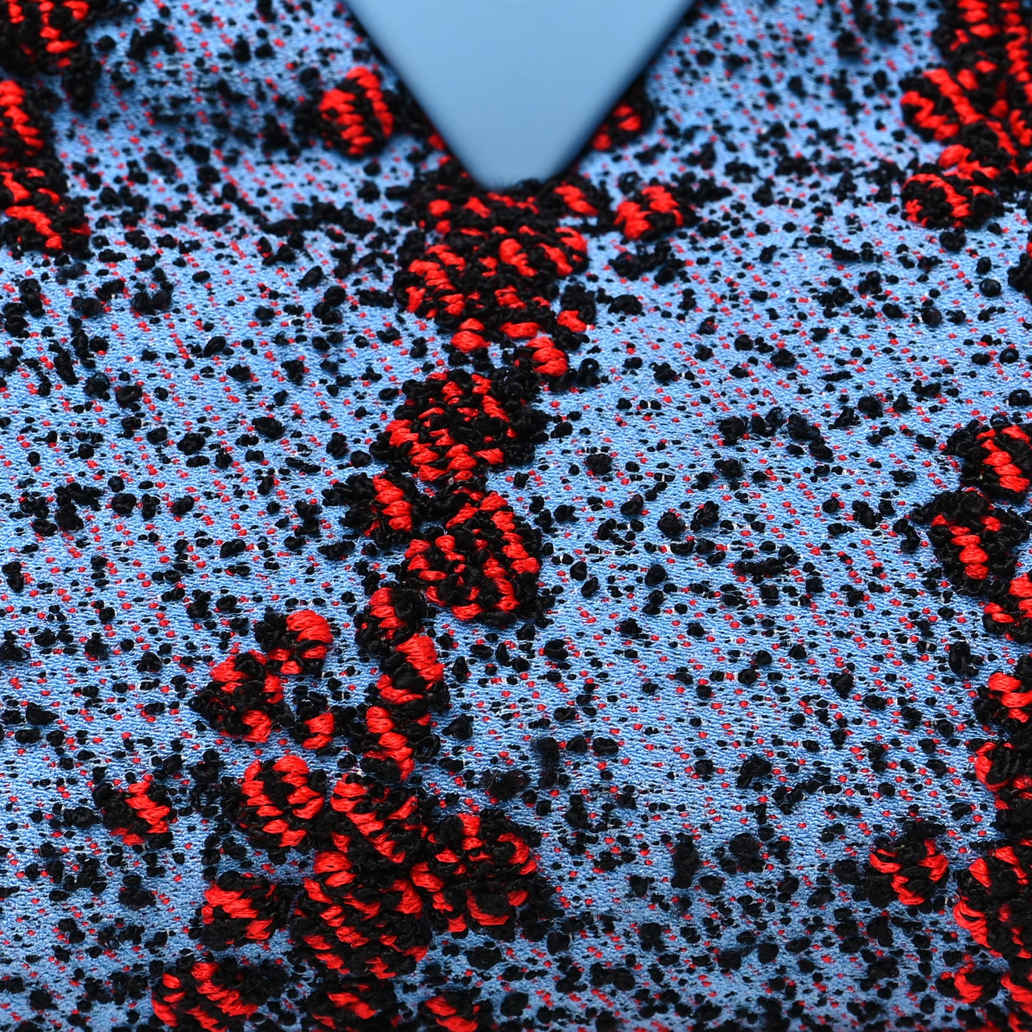 Textured Fabric Medium The Point Triangle Bag Red Blue