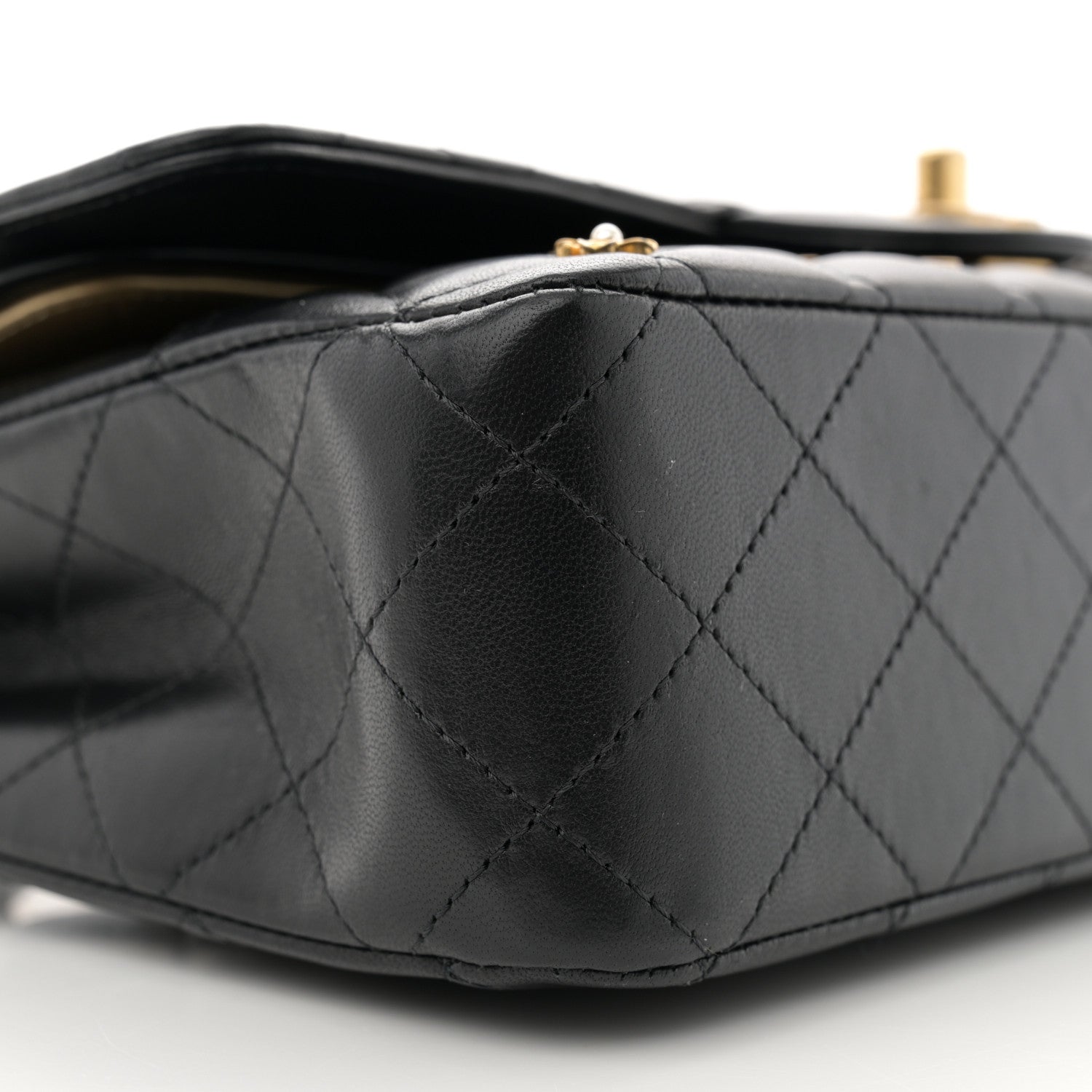 Chanel Lambskin Quilted Medium Rue Cambon Charms Double Flap Black 9 of 13