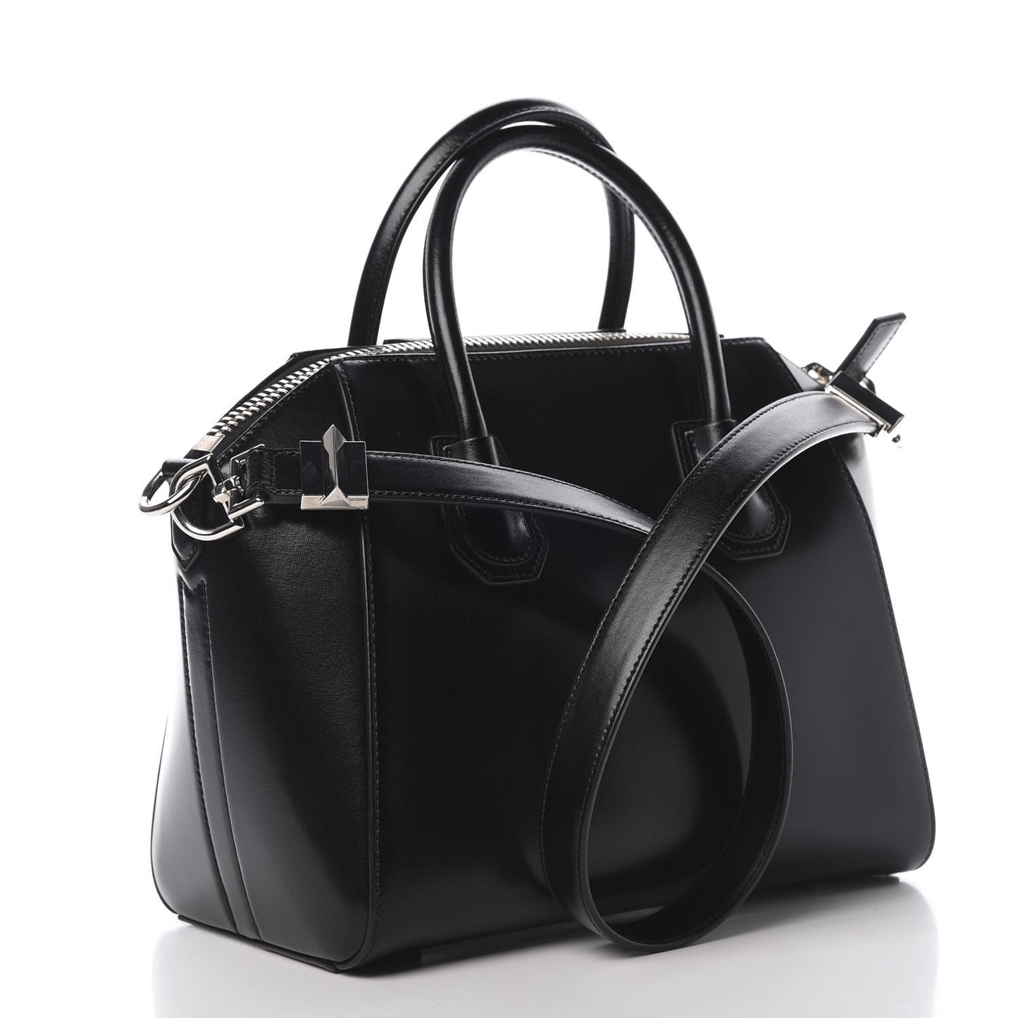 Shiny Lord Calfskin Small Antigona Black