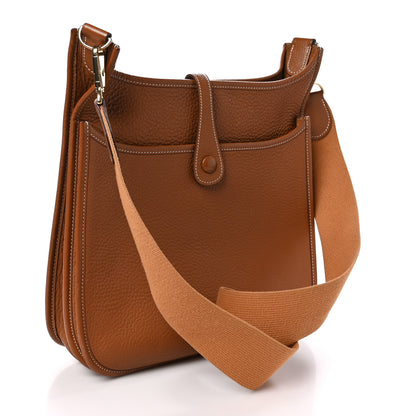 Hermes Taurillon Clemence Evelyne II PM Gold 3 of 10