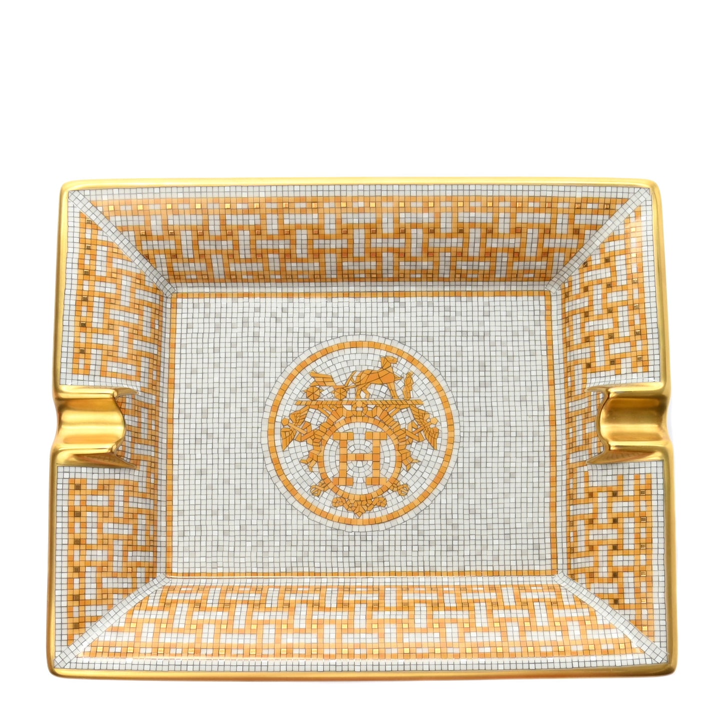 Porcelain Mosaique Au 24 Gold Ashtray