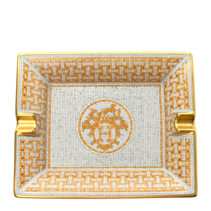 Hermes Porcelain Mosaique Au 24 Gold Ashtray 1 of 5