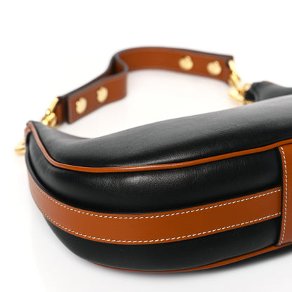 Celine Smooth Calfskin Medium Strap Ava Shoulder Bag Black Tan 7 of 8