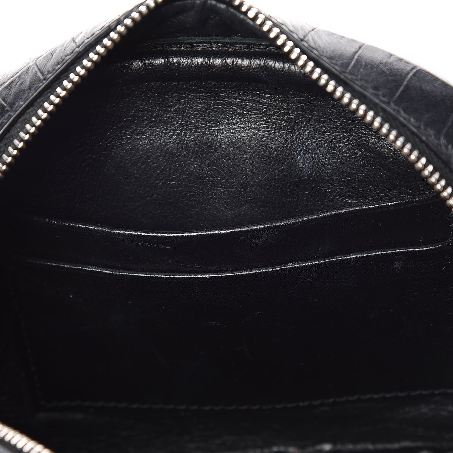 Saint Laurent Calfskin Crocodile Embossed Monogram Blogger Bag Black 10 of 11
