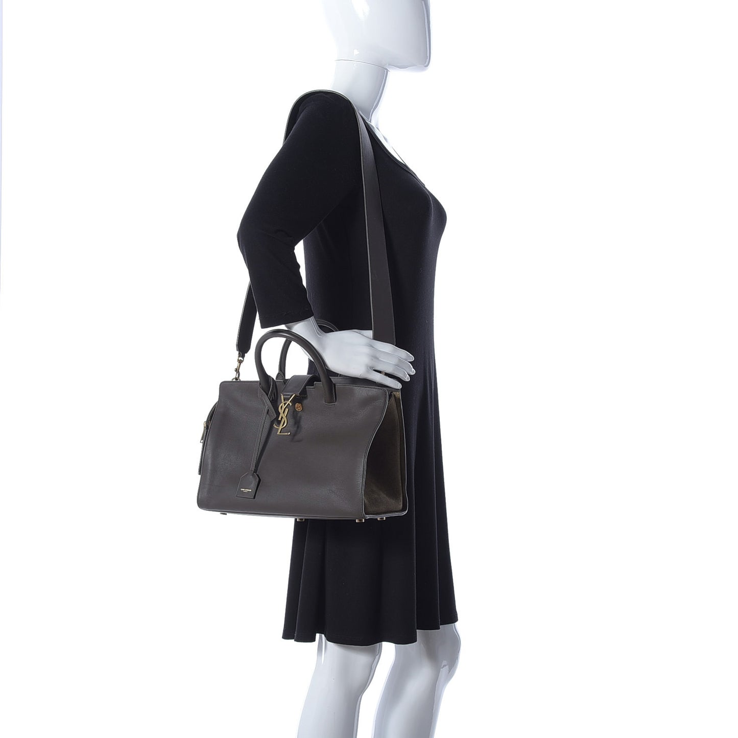 Calfskin Suede Small Monogram Downtown Cabas Earth