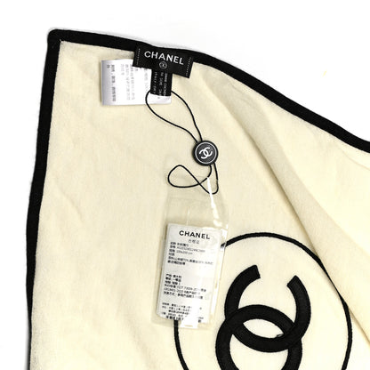 Chanel Cashmere Silk CC Scarf White Black 3 of 4