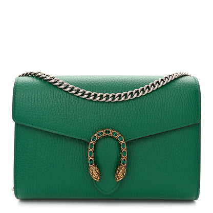 Gucci Calfskin Mini Dionysus Chain Wallet Emerald 1 of 11