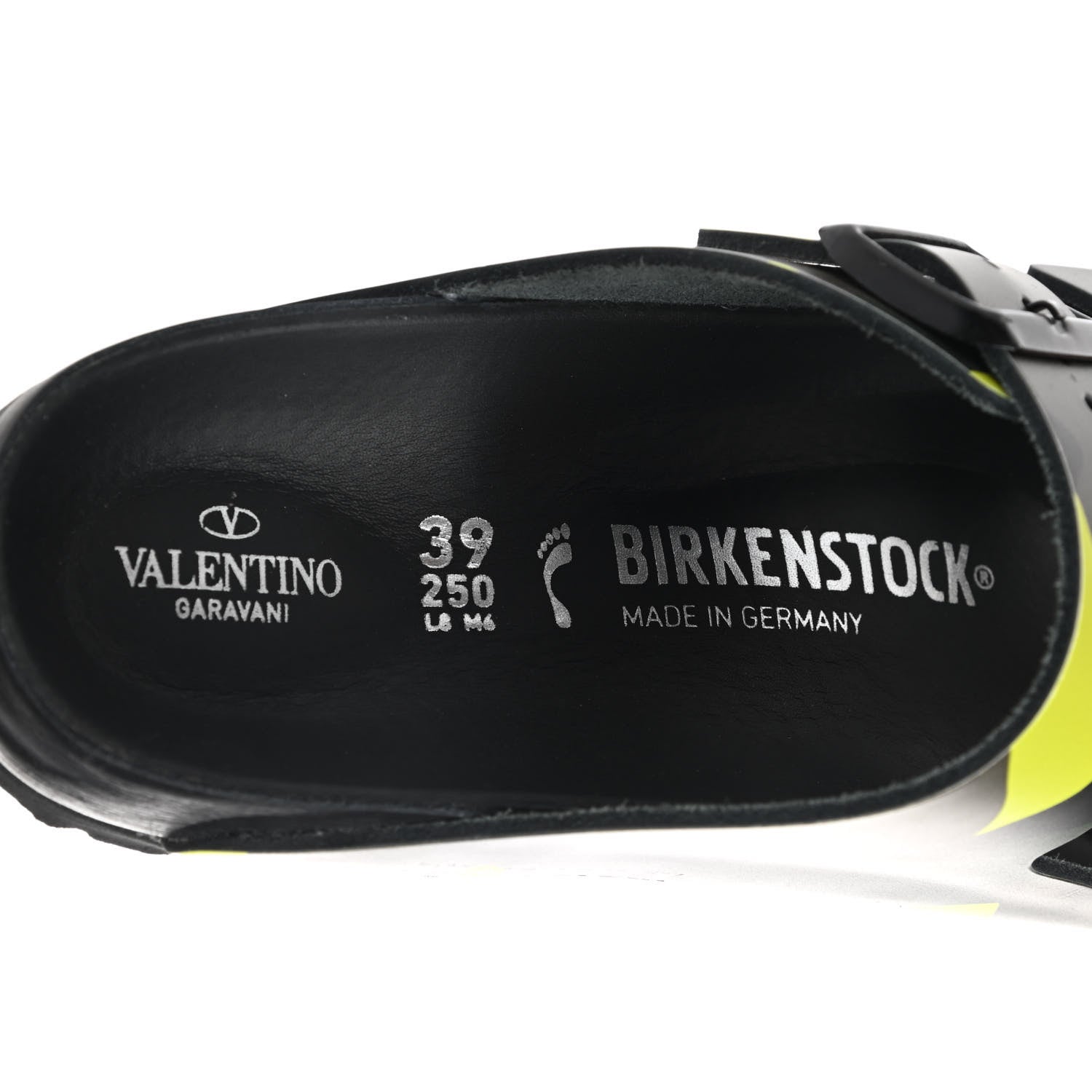Valentino Garavani X BIRKENSTOCK Calfskin VLTN Arizona Slide Sandals 39 Army Green Lime 6 of 8