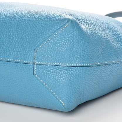 Hermes Taurillon Clemence Double Sens 36 Reversible Tote Turquoise Mallard 7 of 13