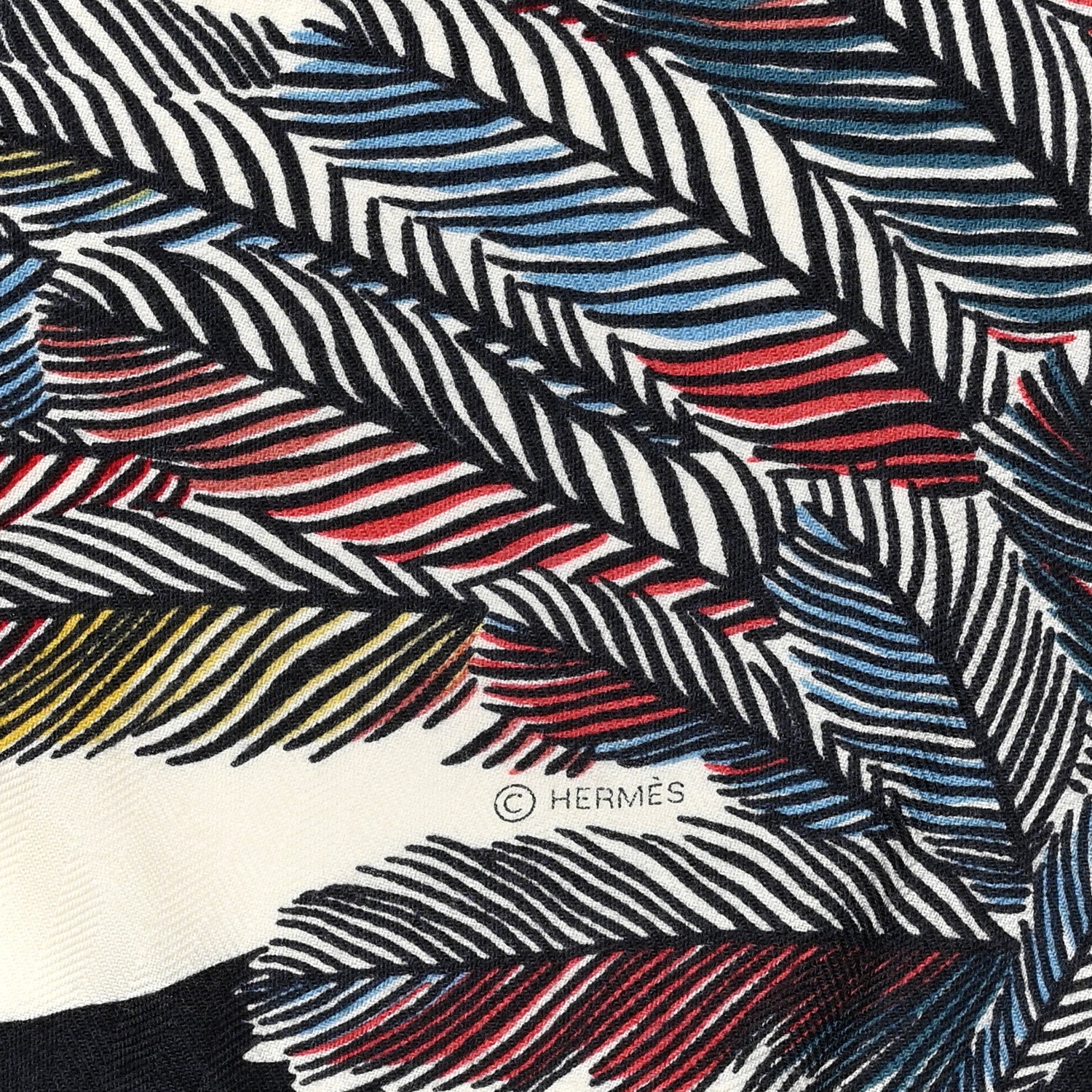 Hermes Cashmere Zebra Pegasus Pointe Triangle Scarf Vieux Rose Black White 4 of 4