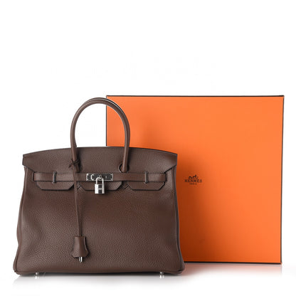 Hermes Taurillon Clemence Birkin 35 Cacao 32 of 32
