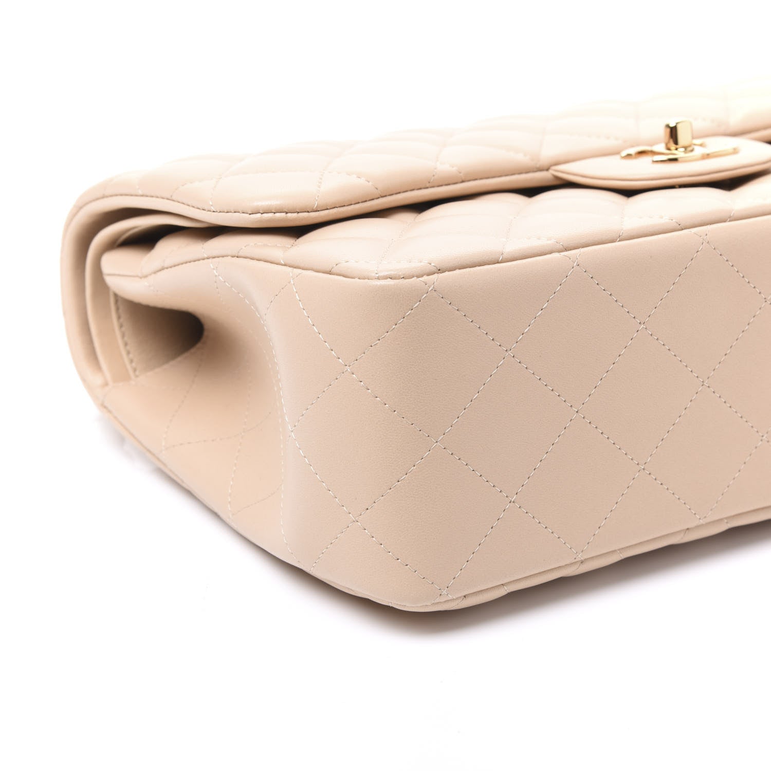 Chanel Lambskin Quilted Jumbo Double Flap Light Beige 5 of 11
