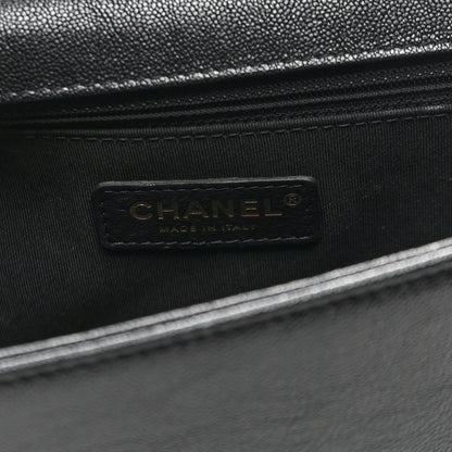 Chanel Caviar Chevron Quilted New Medium Boy Flap Black 6 of 10
