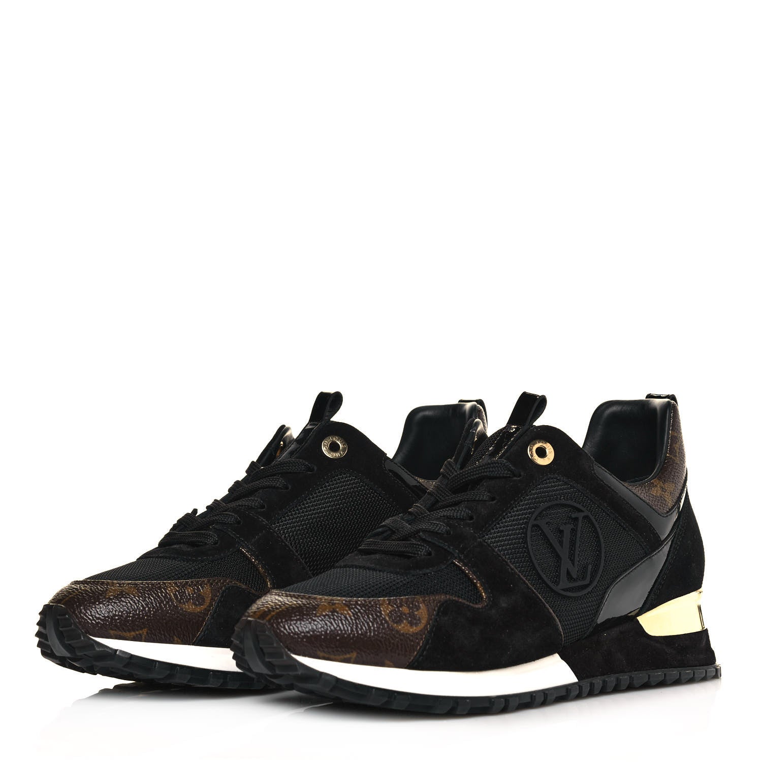 Louis Vuitton Suede Monogram Run Away Sneakers 38 Black 3 of 8
