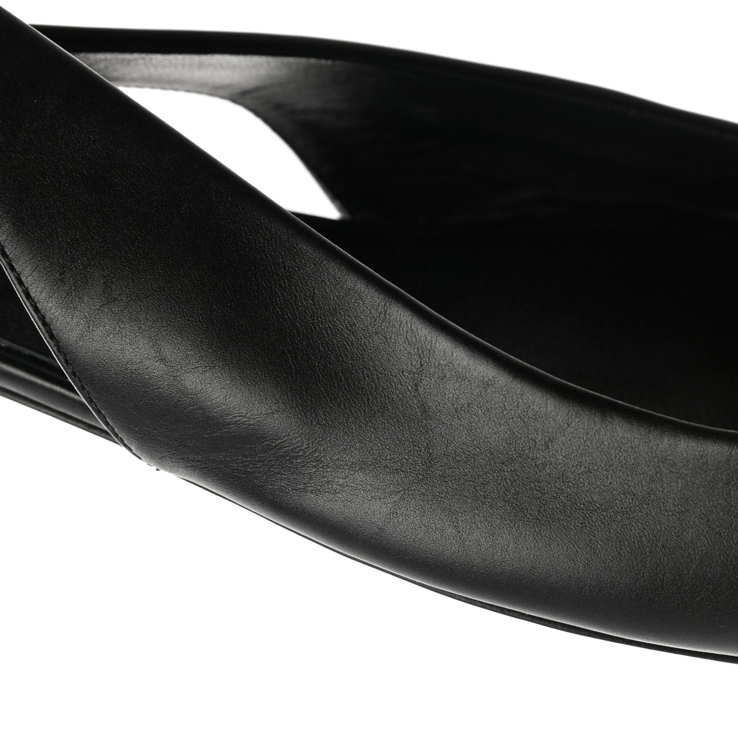 Calfskin BB Knife Pointy Toe Slingback Flats 40.5 Black