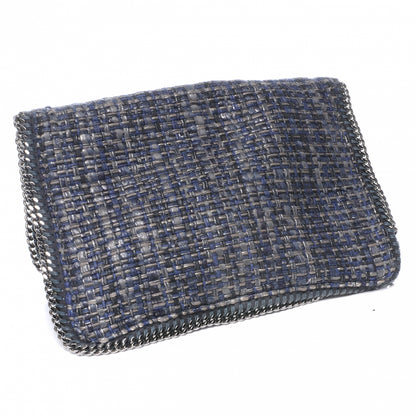 Stella McCartney Woven Boucle Fold Over Falabella Clutch Blue 3 of 9