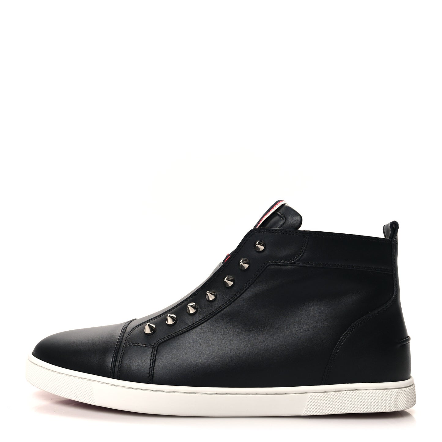 Calfskin Mens Fique A Vontade Mid Cut Sneakers 43 Black