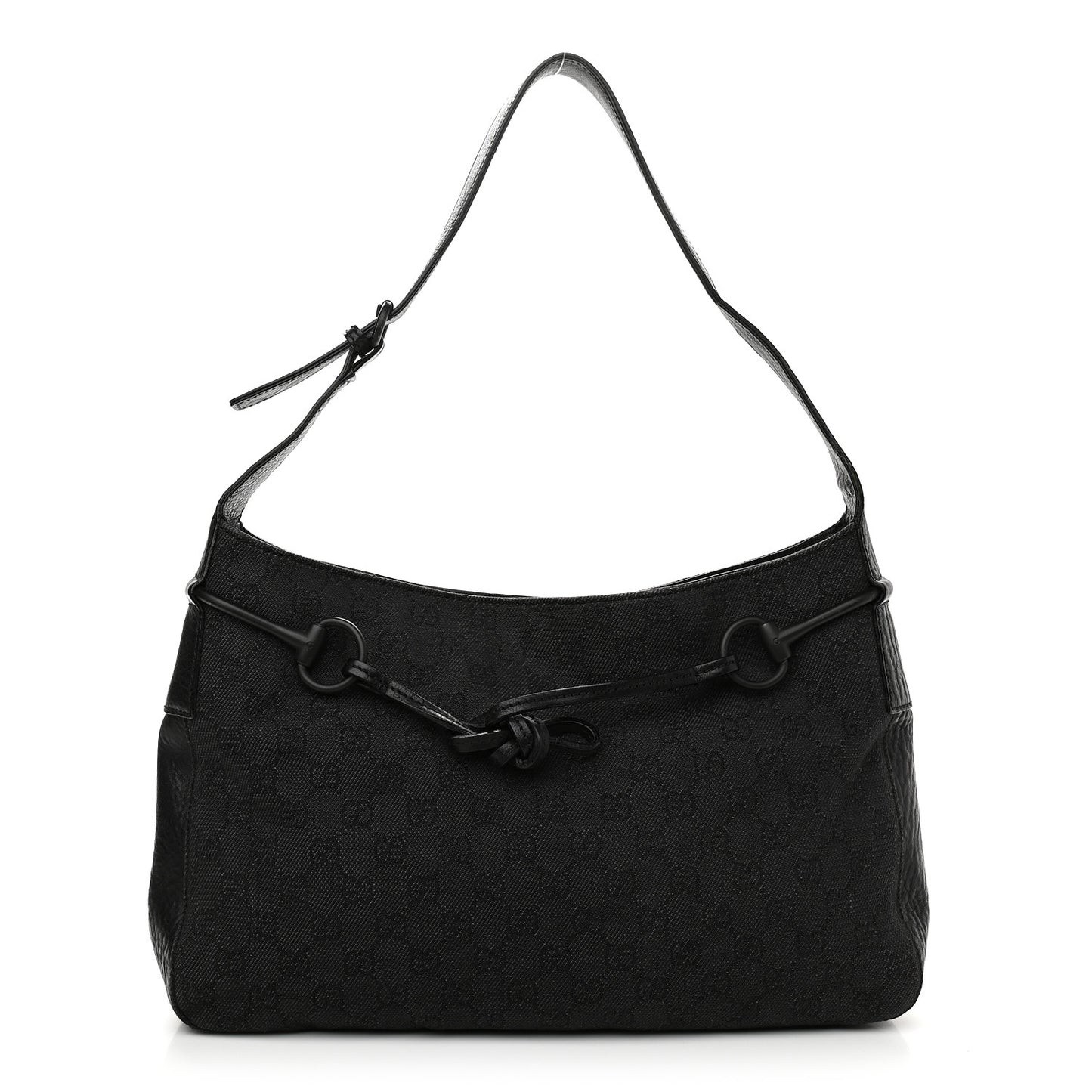 Monogram Canvas Horsebit Drawstring Hobo Dark Brown