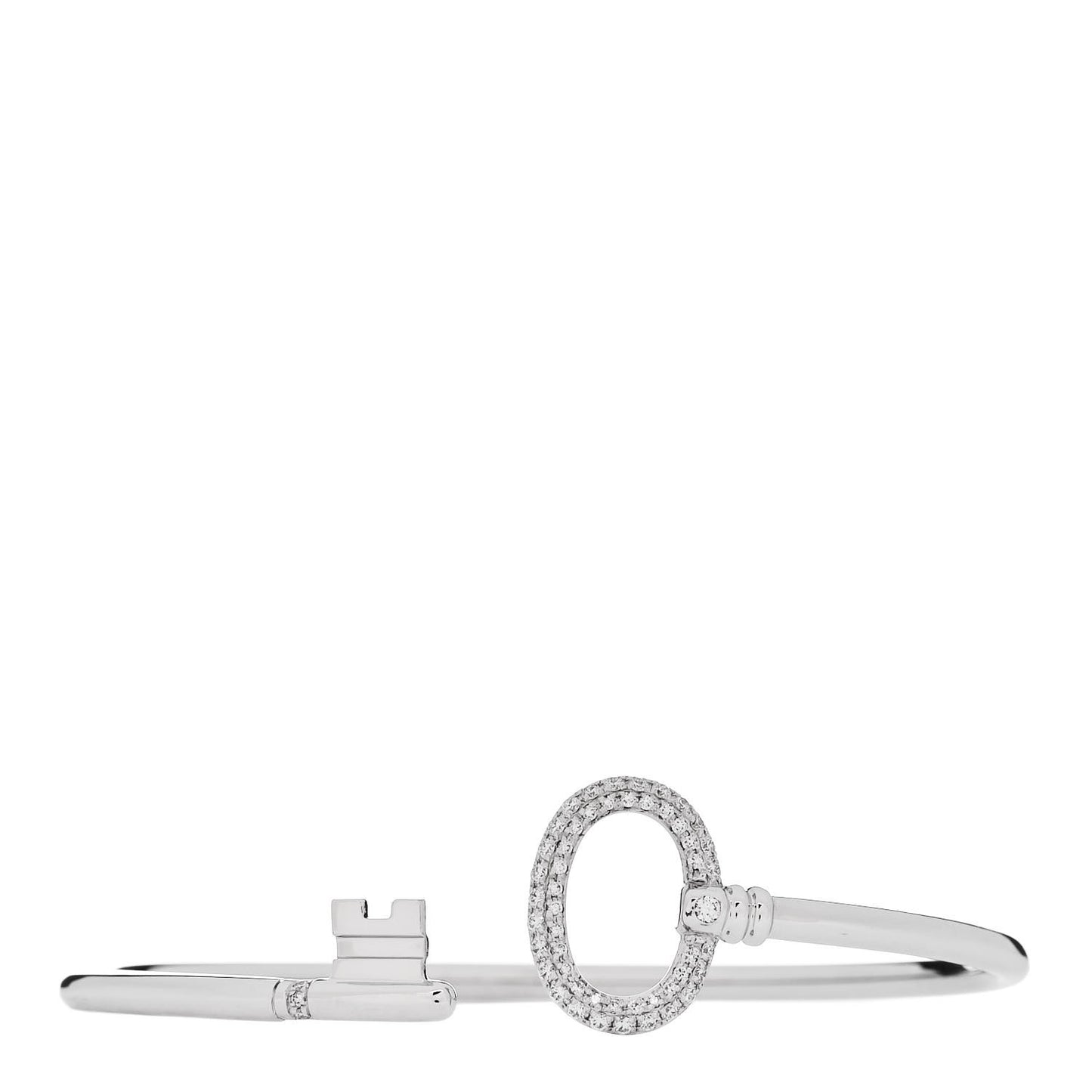 18K White Gold Diamond Keys Wire Bracelet