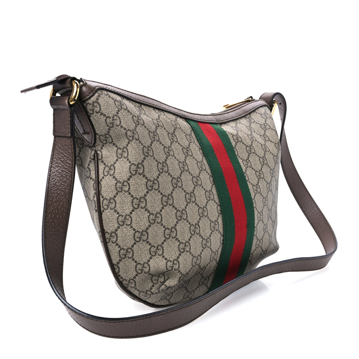 Gucci GG Supreme Monogram Web Small Ophidia Half Moon Hobo Brown 2 of 10