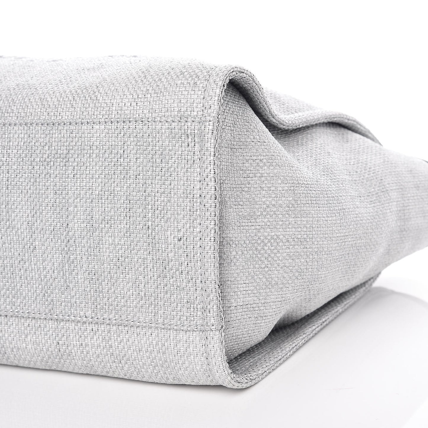 Woven Straw Raffia Deauville Large Tote Grey