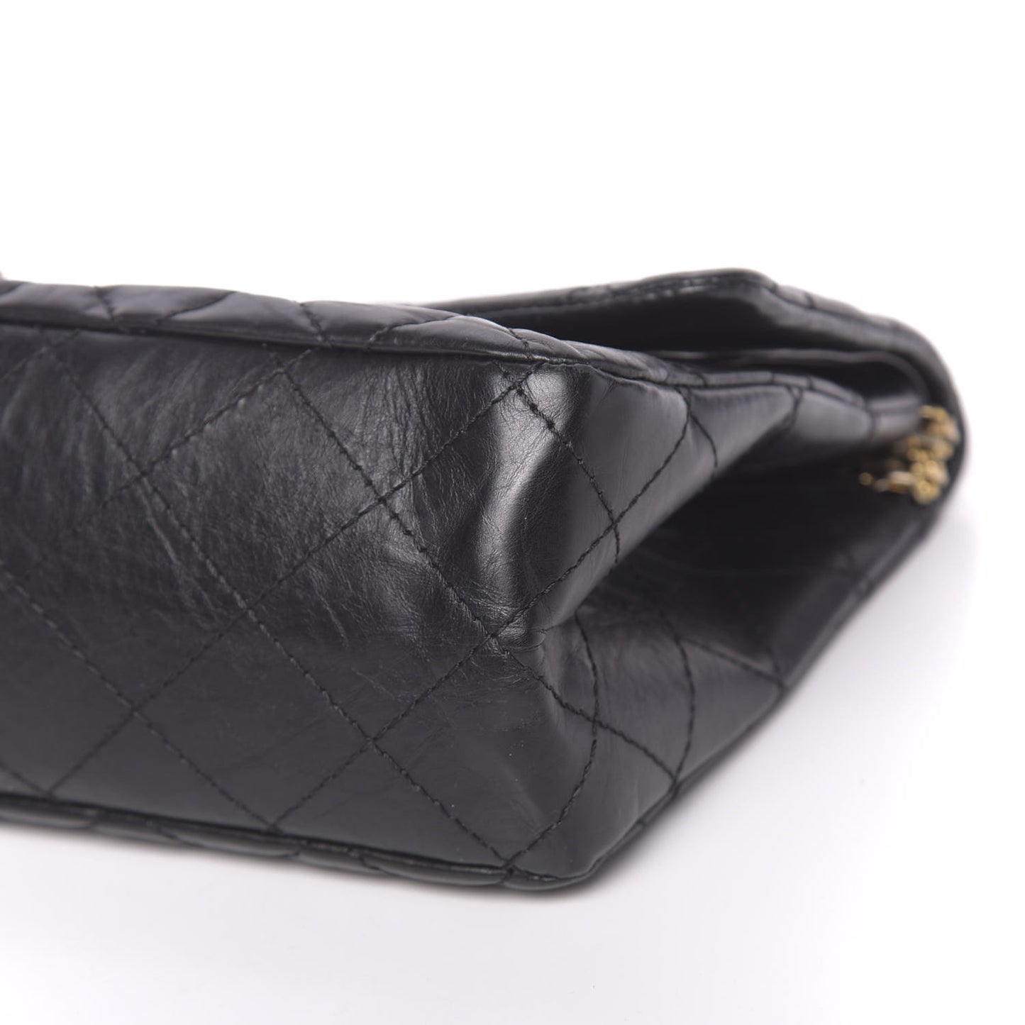 Aged Calfskin Quilted 2.55 Reissue 227 Flap Black