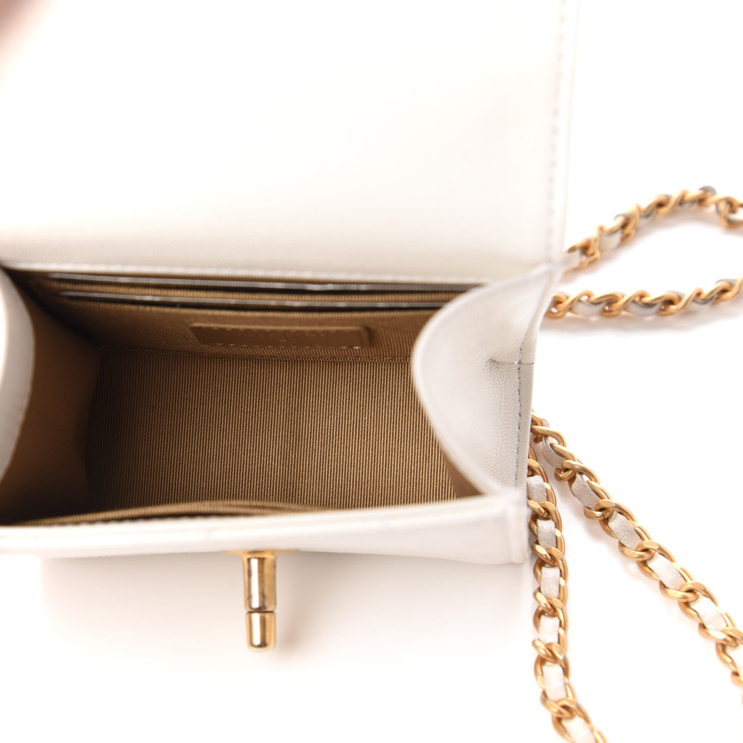 Chanel Goatskin Chic Pearls Clutch On Chain White 5 of 18