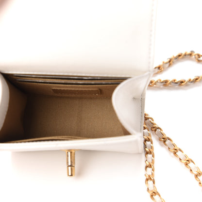 Chanel Goatskin Chic Pearls Clutch On Chain White 5 of 18