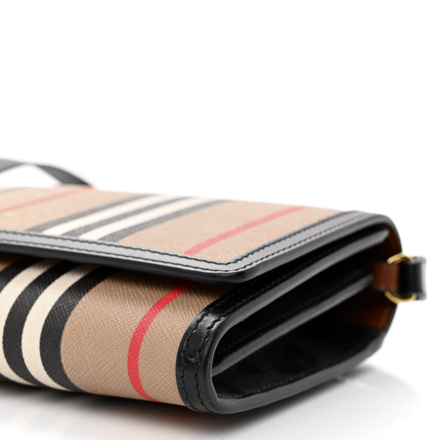E-Canvas Icon Stripe Hannah Wallet With Detachable Strap Archive Beige