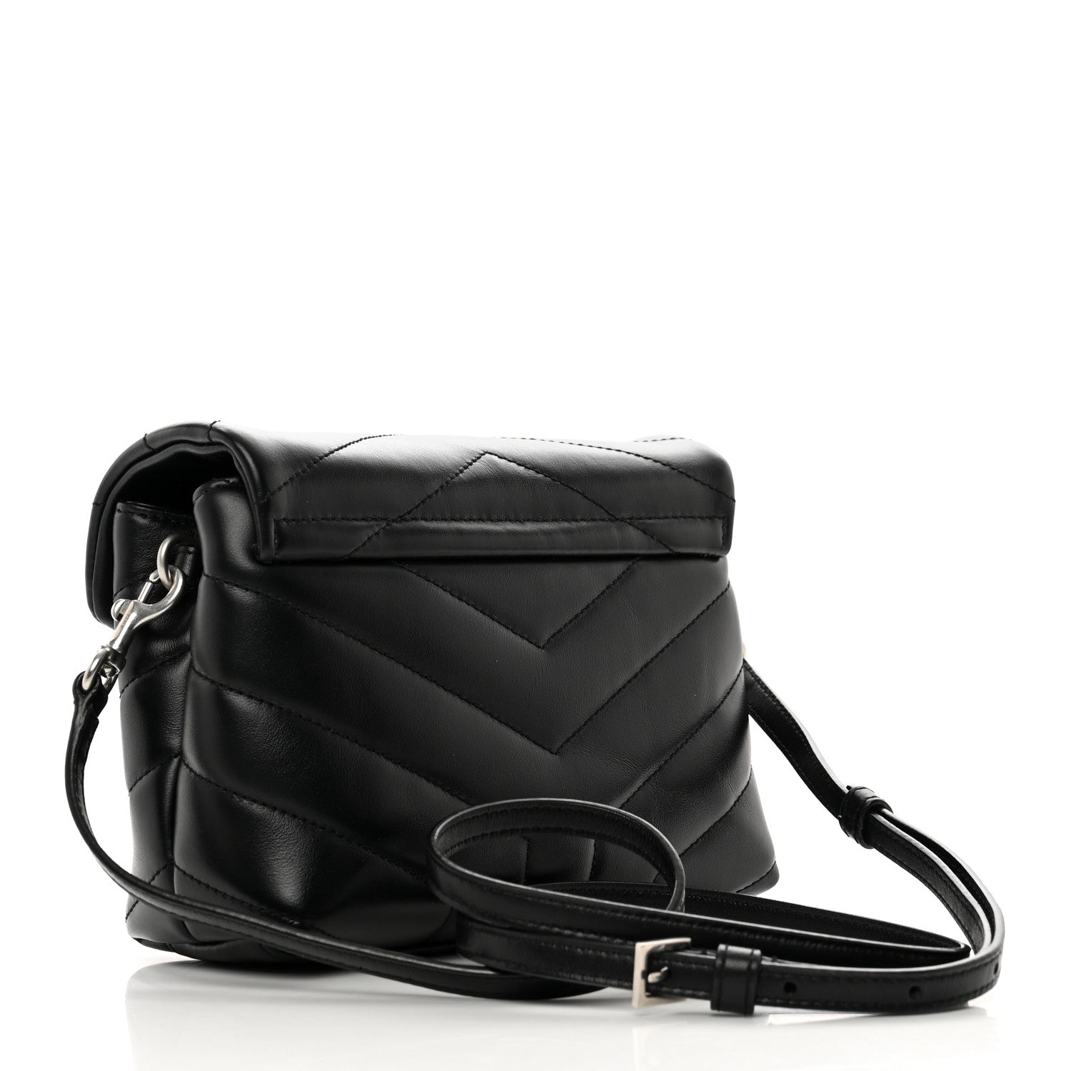 Saint Laurent Calfskin Y Quilted Monogram Toy Loulou Crossbody Bag Black 3 of 10