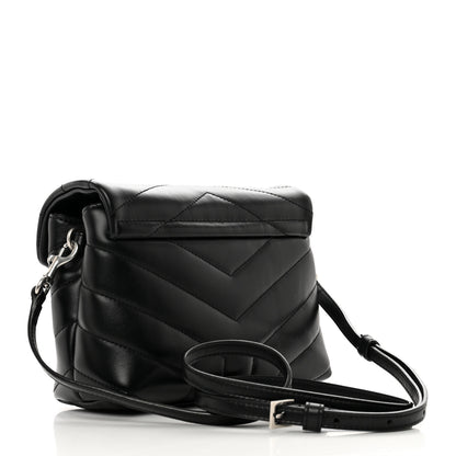 Saint Laurent Calfskin Y Quilted Monogram Toy Loulou Crossbody Bag Black 3 of 10