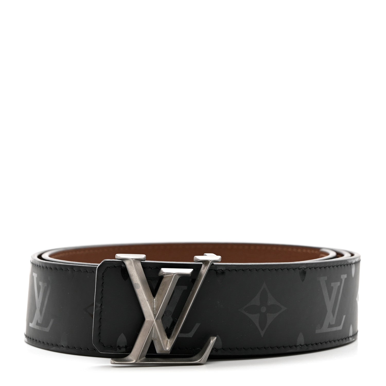 Louis Vuitton Monogram Eclipse Taigarama 40mm LV Initiales Reversible Belt 95 38 Black 1 of 6