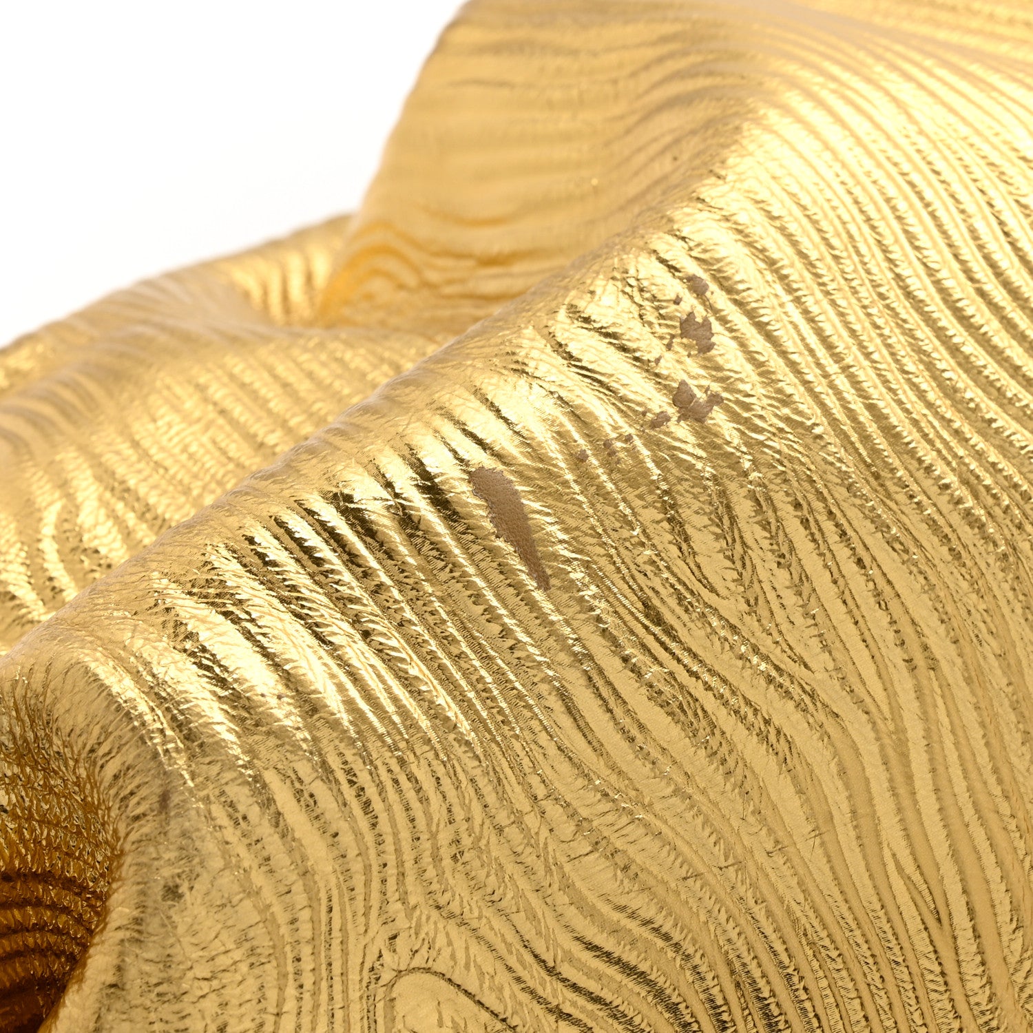 Bottega Veneta Metallic Bark Calfskin Embossed The Pouch Oversized Clutch Oro 8 of 8