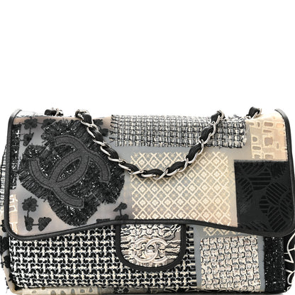 Chanel PVC Tweed Patchwork Jumbo Single Flap Black 8 of 14