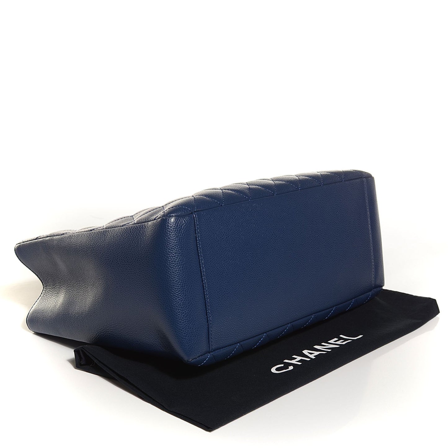 Caviar Quilted Grand Shopping Tote GST Dark Blue