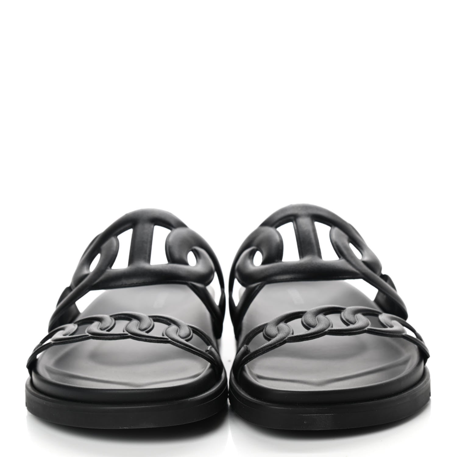 Hermes Nappa Extra Sandals 38 Black 2 of 8