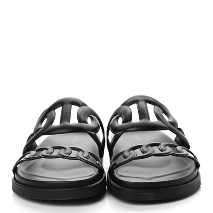 Hermes Nappa Extra Sandals 38 Black 2 of 8