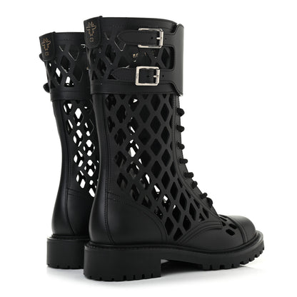 Christian Dior Matte Calfskin Womens D-Trap 30mm Tall Boots 37 Black 4 of 8