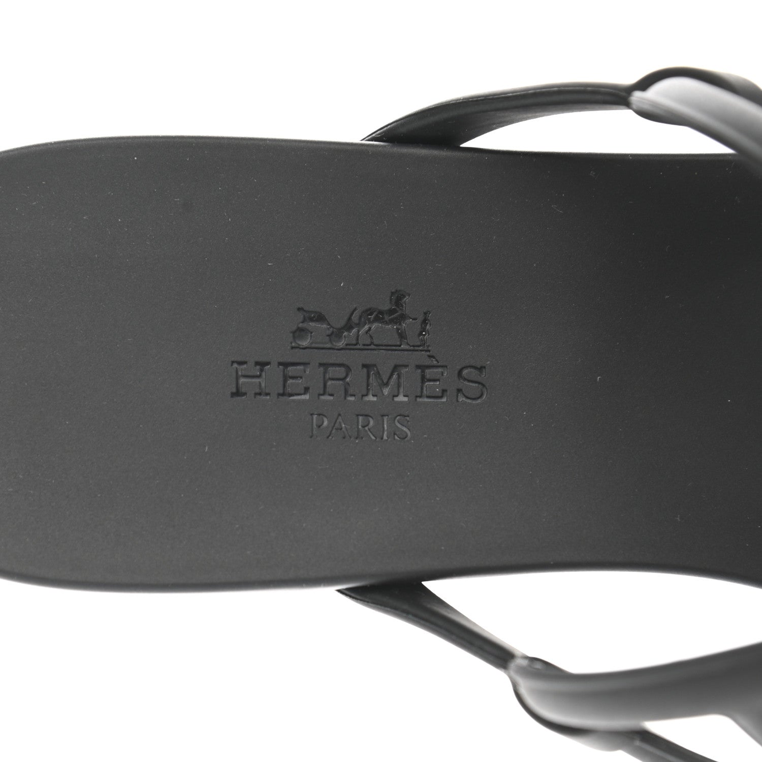 Hermes Rubber Womens Egerie Sandals 37 Black 7 of 9