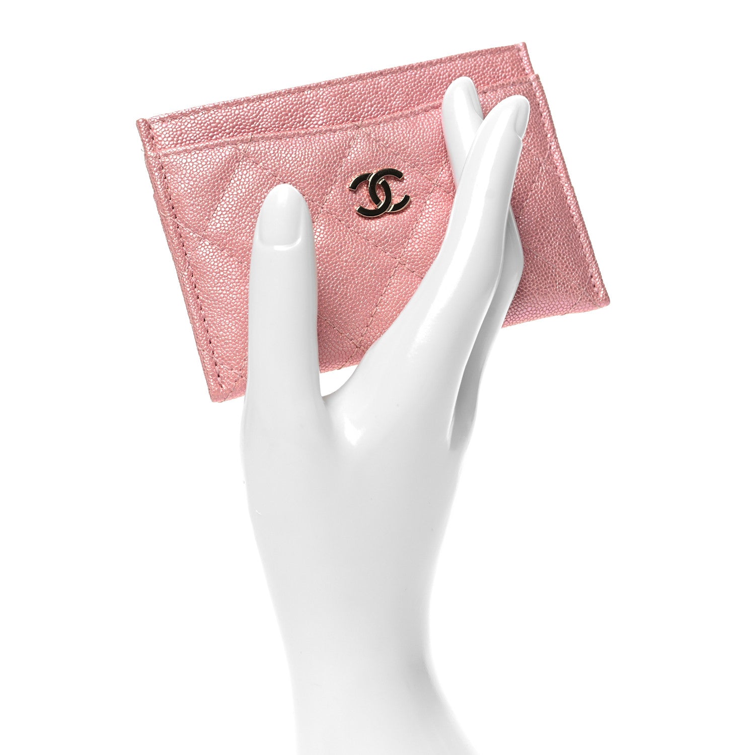 Chanel Iridescent Caviar Quilted Card Holder Rose Pink 2 of 10
