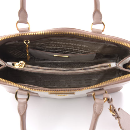 Prada Saffiano Lux Bi-Color Promenade Tote Cammeo Talco 4 of 13