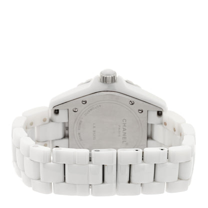 Chanel Stainless Steel Ceramic Diamond 38mm J12 Automatic Watch White 3 of 4
