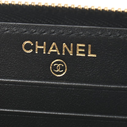 Chanel Caviar Quilted Medium Filigree Zip Around Wallet Black 6 of 10